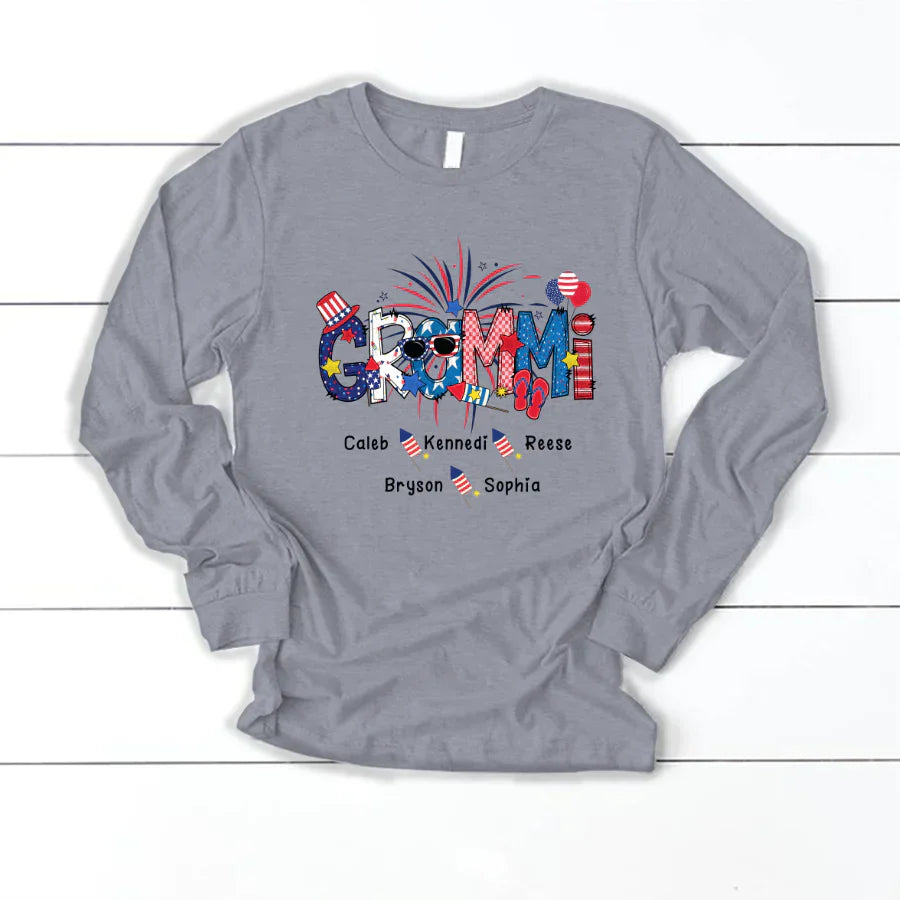 Patriotic Doodle 4th Of July GRAMMI And Grandkid CTH01 Longsleeve
