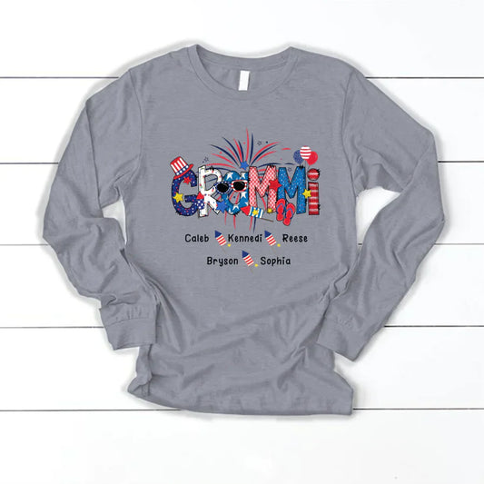 Patriotic Doodle 4th Of July GRAMMI And Grandkid CTH01 Longsleeve