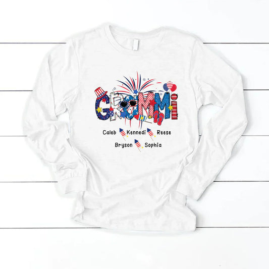 Patriotic Doodle 4th Of July GRAMMI And Grandkid CTH01 Longsleeve