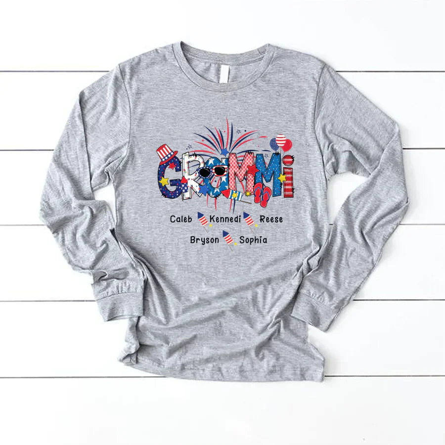 Patriotic Doodle 4th Of July GRAMMI And Grandkid CTH01 Longsleeve