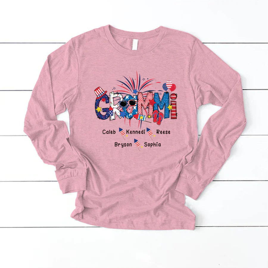 Patriotic Doodle 4th Of July GRAMMI And Grandkid CTH01 Longsleeve