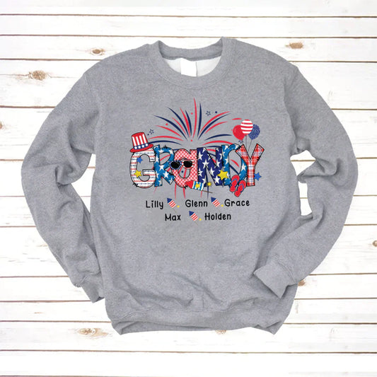 Patriotic Doodle 4th Of July Grandy And Grandkid CTH01 Sweatshirt