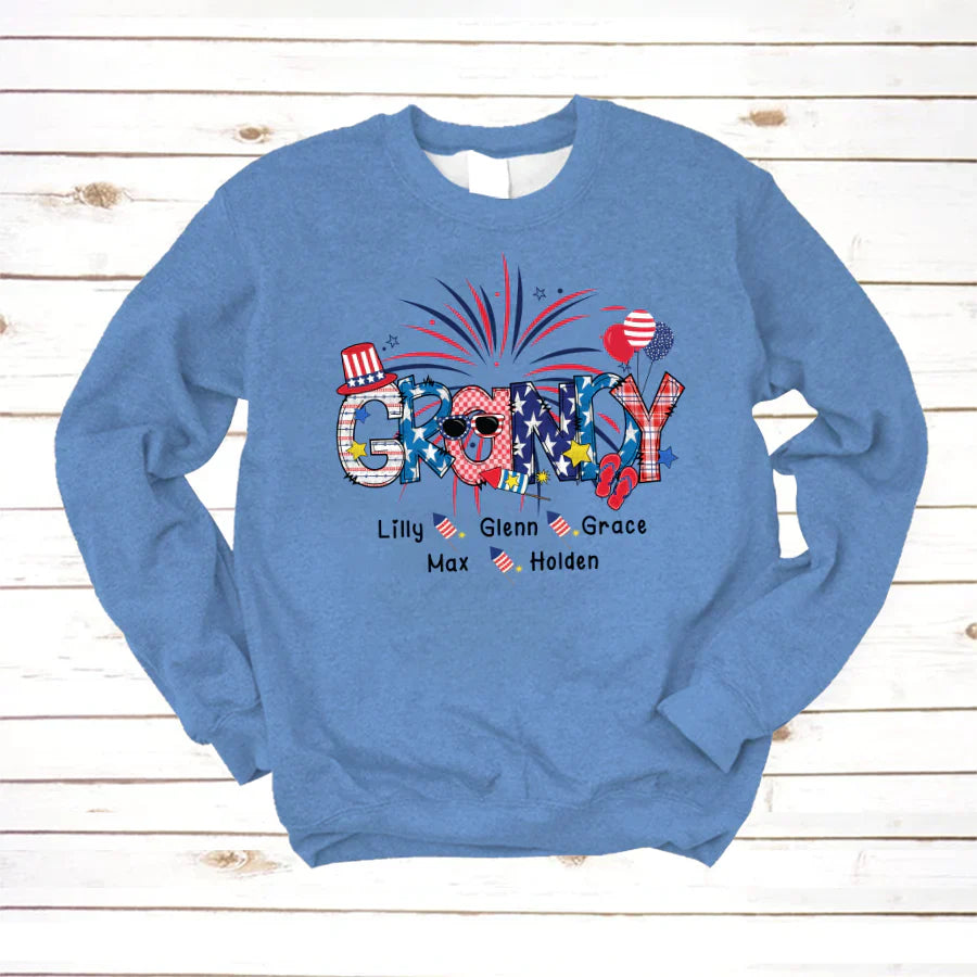 Patriotic Doodle 4th Of July Grandy And Grandkid CTH01 Sweatshirt