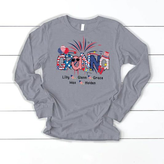 Patriotic Doodle 4th Of July Granna And Grandkid CTH01 Longsleeve