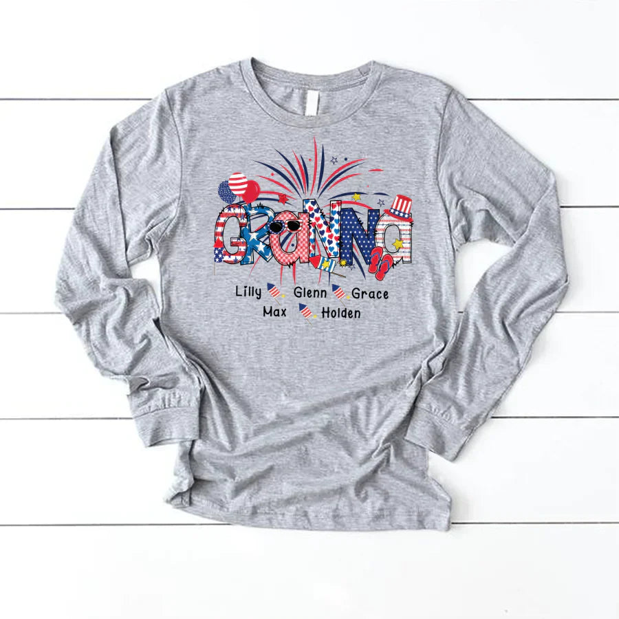 Patriotic Doodle 4th Of July Granna And Grandkid CTH01 Longsleeve