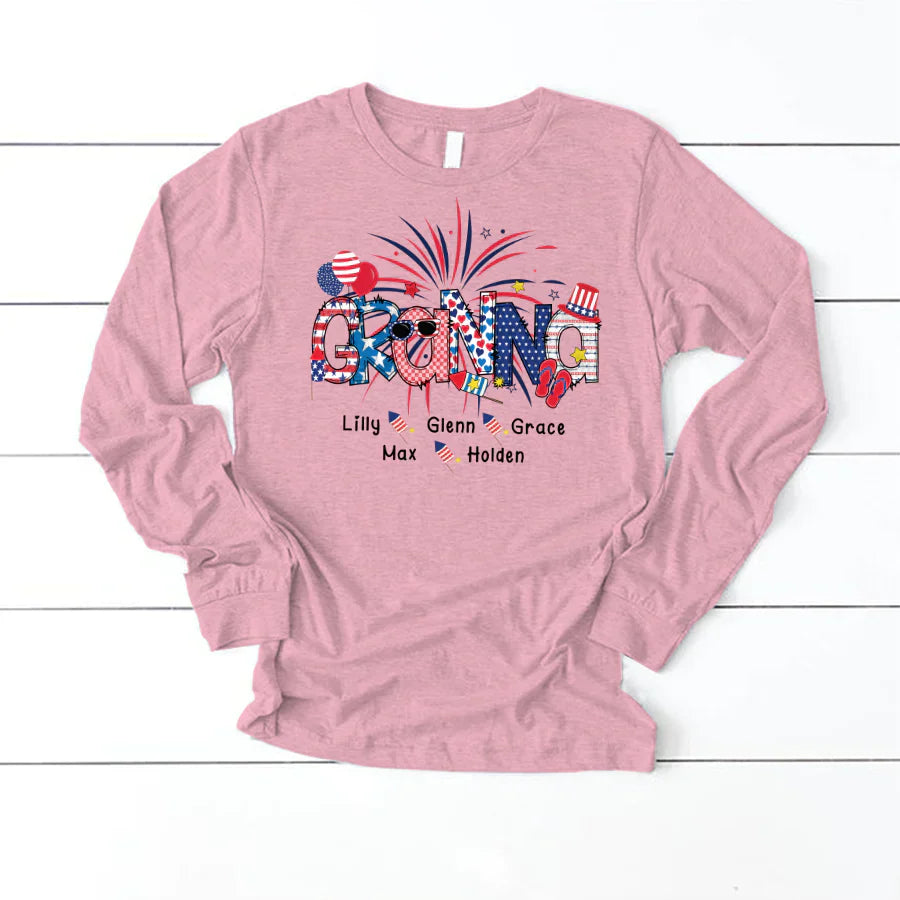 Patriotic Doodle 4th Of July Granna And Grandkid CTH01 Longsleeve