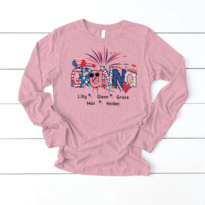 Patriotic Doodle 4th Of July Granna And Grandkid CTH01 Longsleeve