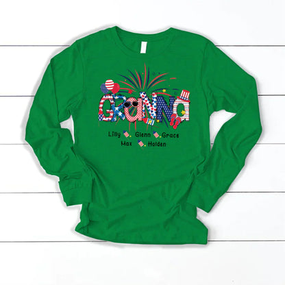 Patriotic Doodle 4th Of July Granna And Grandkid CTH01 Longsleeve
