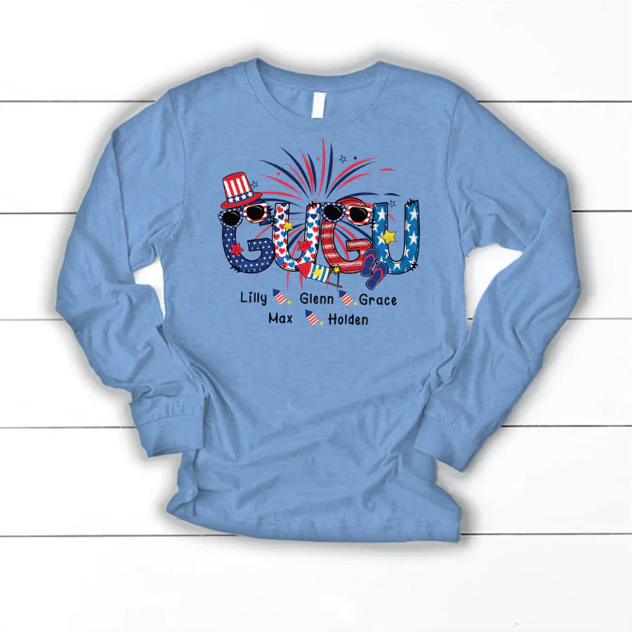 Patriotic Doodle 4th Of July Gugu And Grandkid CTH01 Longsleeve