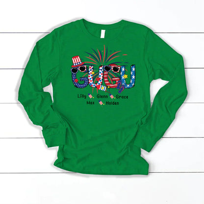 Patriotic Doodle 4th Of July Gugu And Grandkid CTH01 Longsleeve