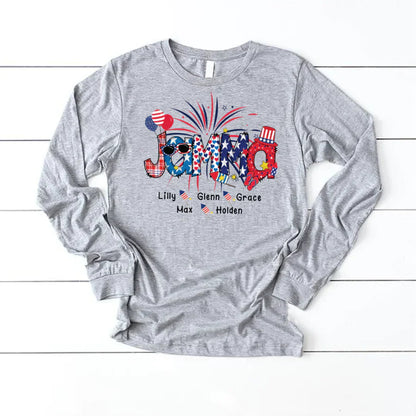Patriotic Doodle 4th Of July Jamma And Grandkid CTH01 Longsleeve
