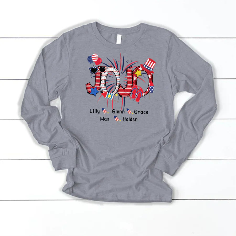 Patriotic Doodle 4th Of July JoJo And Grandkid CTH01 Longsleeve