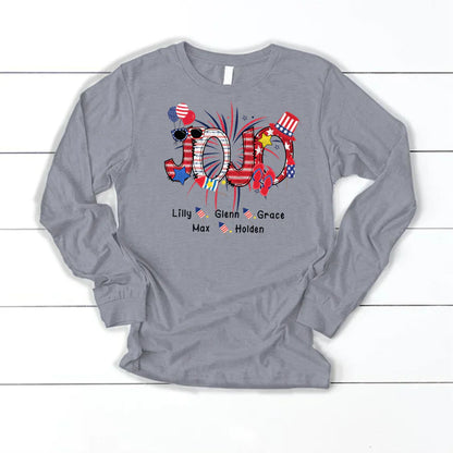 Patriotic Doodle 4th Of July JoJo And Grandkid CTH01 Longsleeve