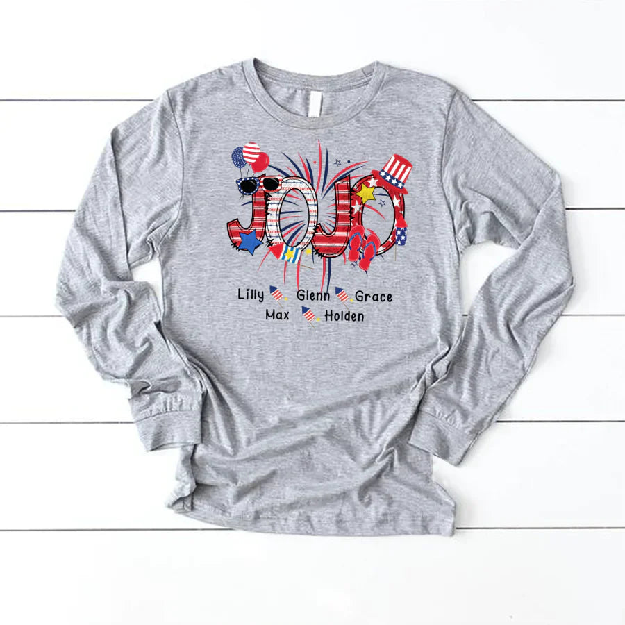 Patriotic Doodle 4th Of July JoJo And Grandkid CTH01 Longsleeve
