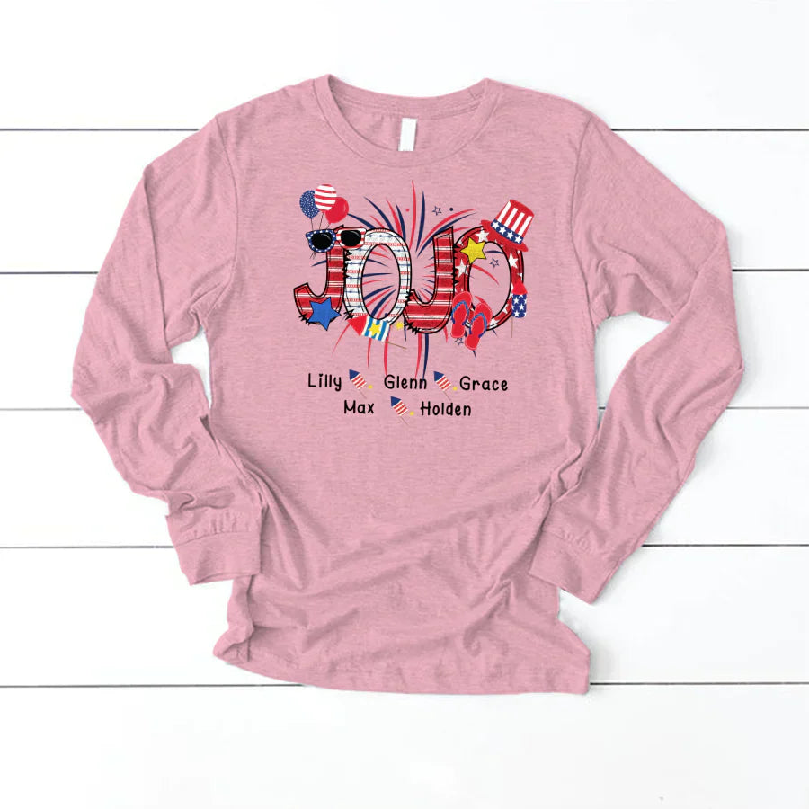 Patriotic Doodle 4th Of July JoJo And Grandkid CTH01 Longsleeve