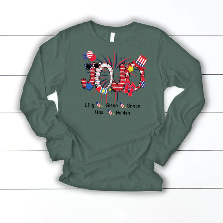 Patriotic Doodle 4th Of July JoJo And Grandkid CTH01 Longsleeve