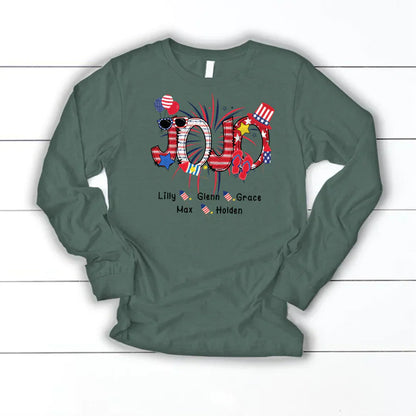 Patriotic Doodle 4th Of July JoJo And Grandkid CTH01 Longsleeve