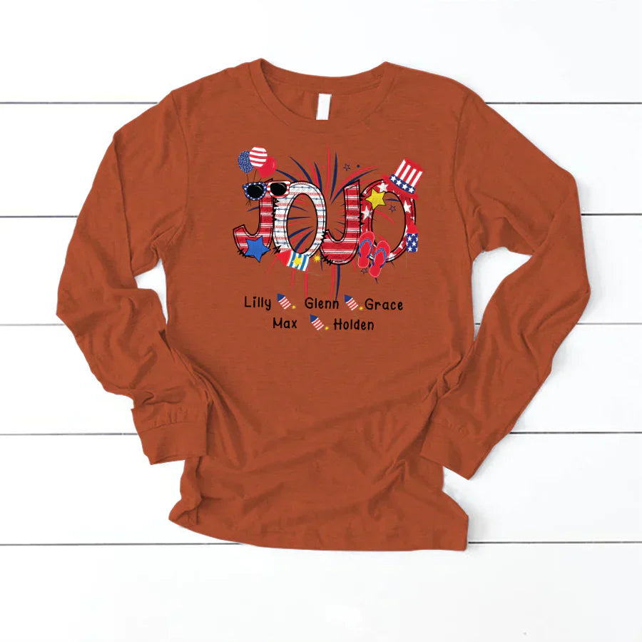 Patriotic Doodle 4th Of July JoJo And Grandkid CTH01 Longsleeve