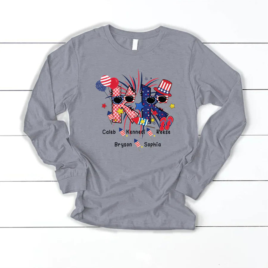Patriotic Doodle 4th Of July KK And Grandkid CTH01 Longsleeve