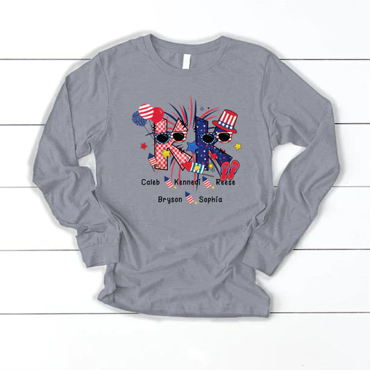 Patriotic Doodle 4th Of July KK And Grandkid CTH01 Longsleeve