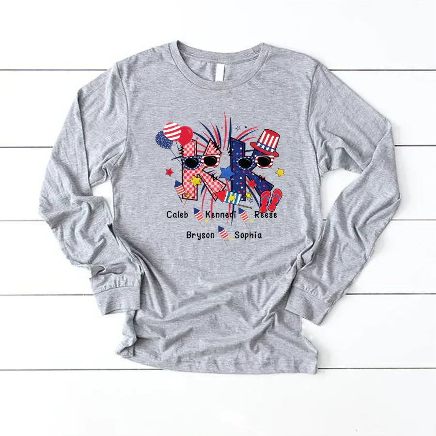 Patriotic Doodle 4th Of July KK And Grandkid CTH01 Longsleeve