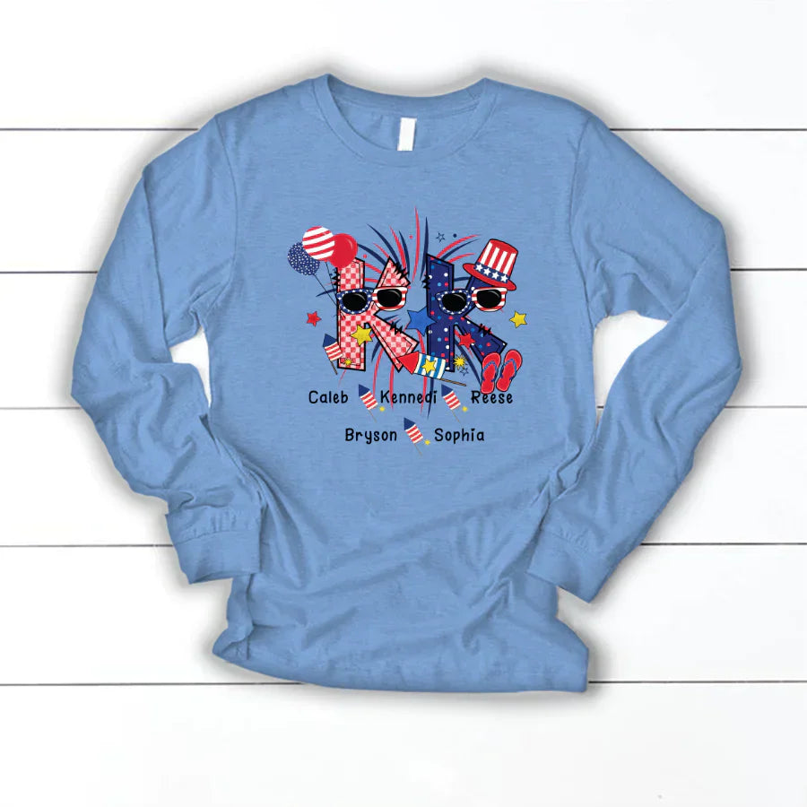 Patriotic Doodle 4th Of July KK And Grandkid CTH01 Longsleeve