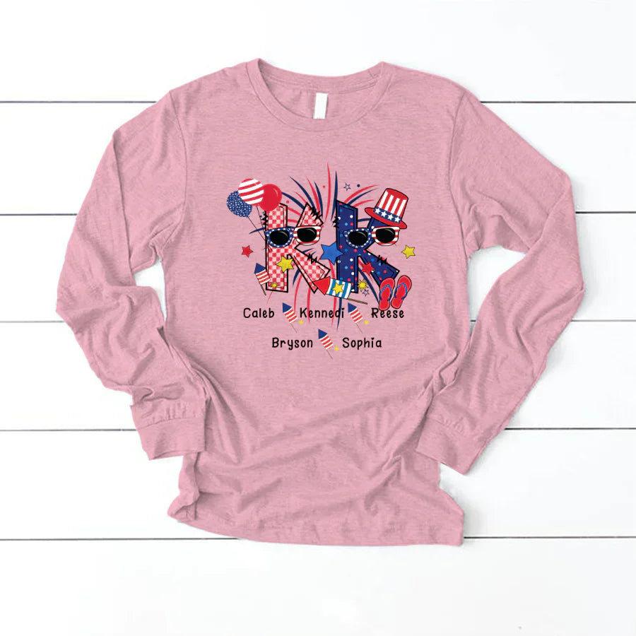 Patriotic Doodle 4th Of July KK And Grandkid CTH01 Longsleeve