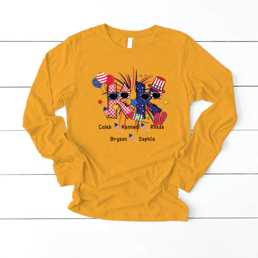 Patriotic Doodle 4th Of July KK And Grandkid CTH01 Longsleeve