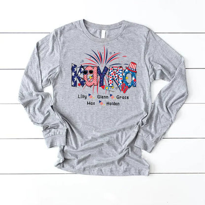 Patriotic Doodle 4th Of July Kayma And Grandkid CTH01 Longsleeve