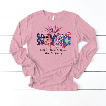 Patriotic Doodle 4th Of July Kayma And Grandkid CTH01 Longsleeve