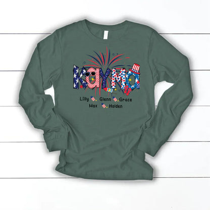 Patriotic Doodle 4th Of July Kayma And Grandkid CTH01 Longsleeve