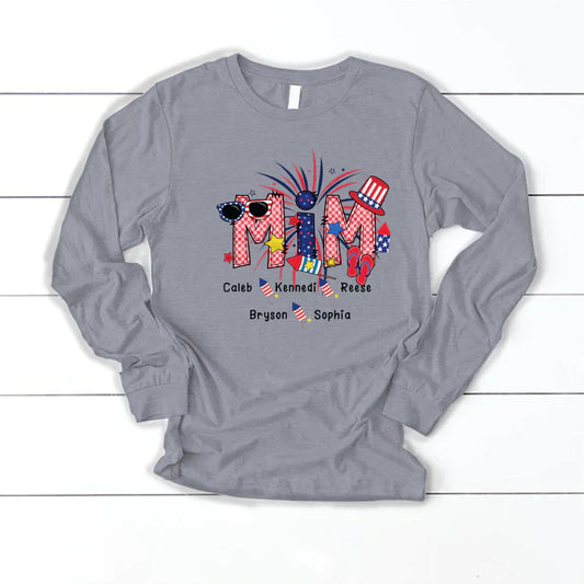 Patriotic Doodle 4th Of July MIM And Grandkid CTH01 Longsleeve