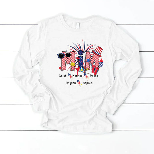 Patriotic Doodle 4th Of July MIM And Grandkid CTH01 Longsleeve
