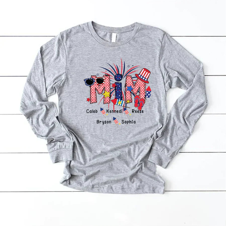 Patriotic Doodle 4th Of July MIM And Grandkid CTH01 Longsleeve