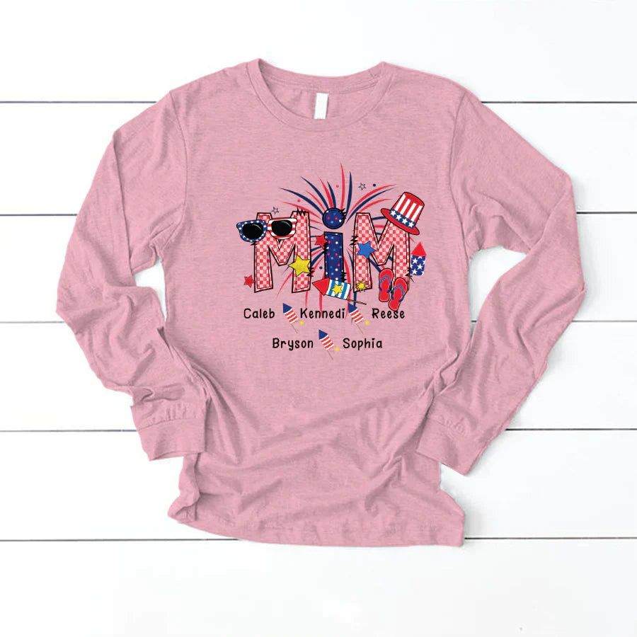 Patriotic Doodle 4th Of July MIM And Grandkid CTH01 Longsleeve