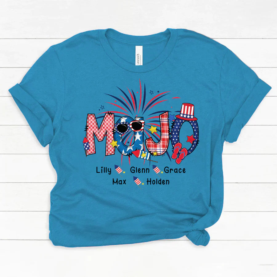 Patriotic Doodle 4th Of July MaJo And Grandkid CTH01 Classic Canvas