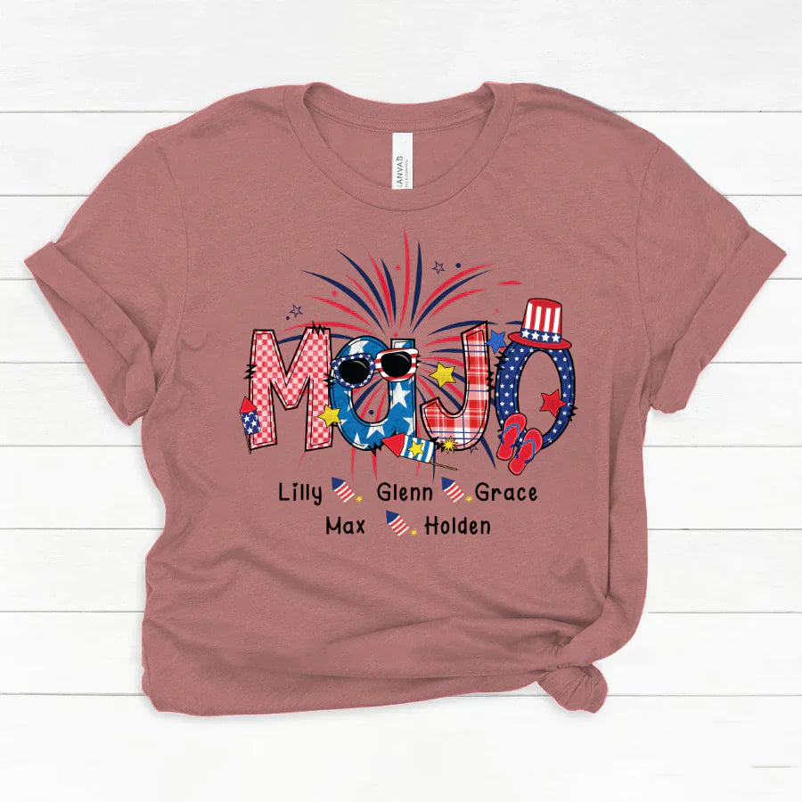 Patriotic Doodle 4th Of July MaJo And Grandkid CTH01 Classic Canvas