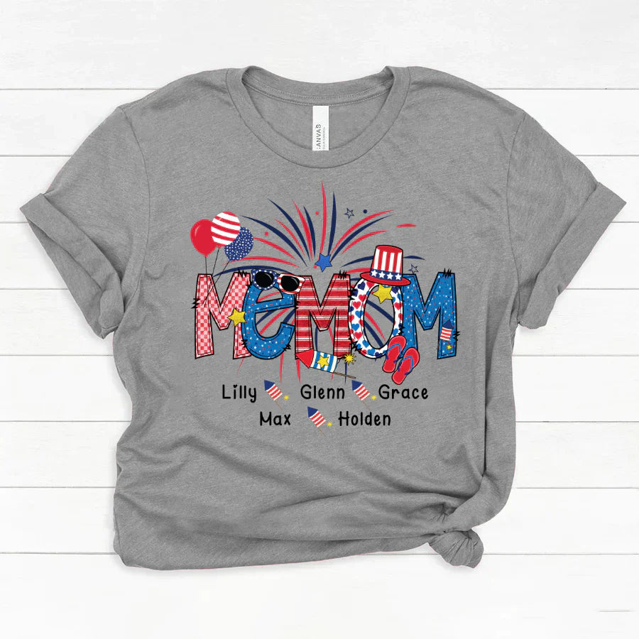 Patriotic Doodle 4th Of July Memom And Grandkid CTH01 Classic Canvas
