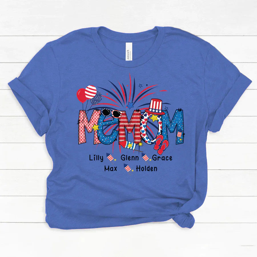 Patriotic Doodle 4th Of July Memom And Grandkid CTH01 Classic Canvas