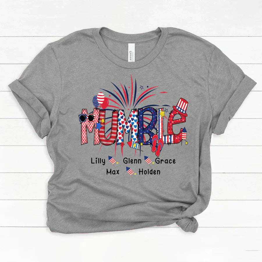 Patriotic Doodle 4th Of July Mumble And Grandkid CTH01 Classic Canvas