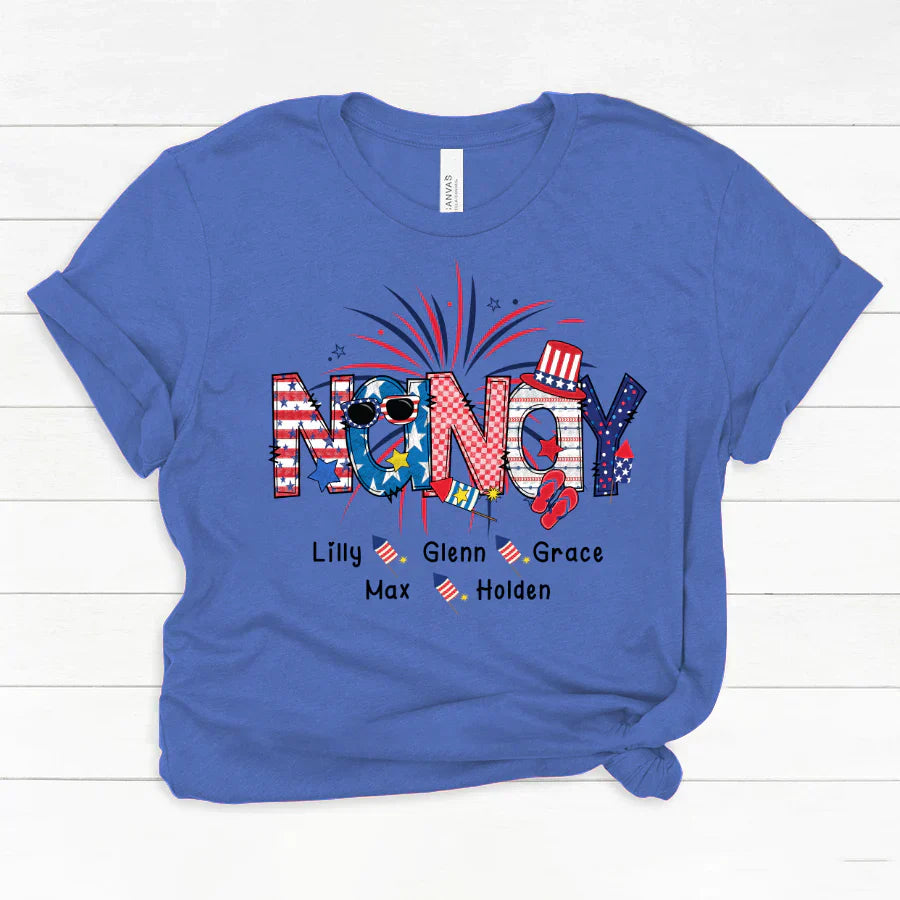 Patriotic Doodle 4th Of July Nanay And Grandkid CTH01 Classic Canvas