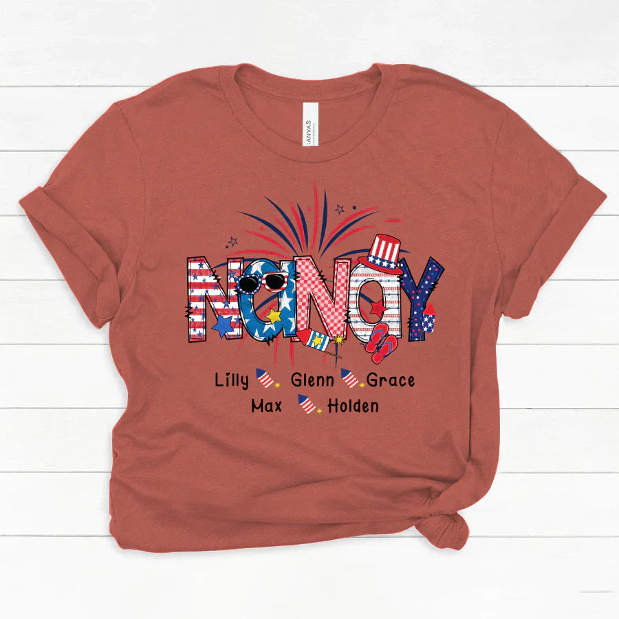Patriotic Doodle 4th Of July Nanay And Grandkid CTH01 Classic Canvas