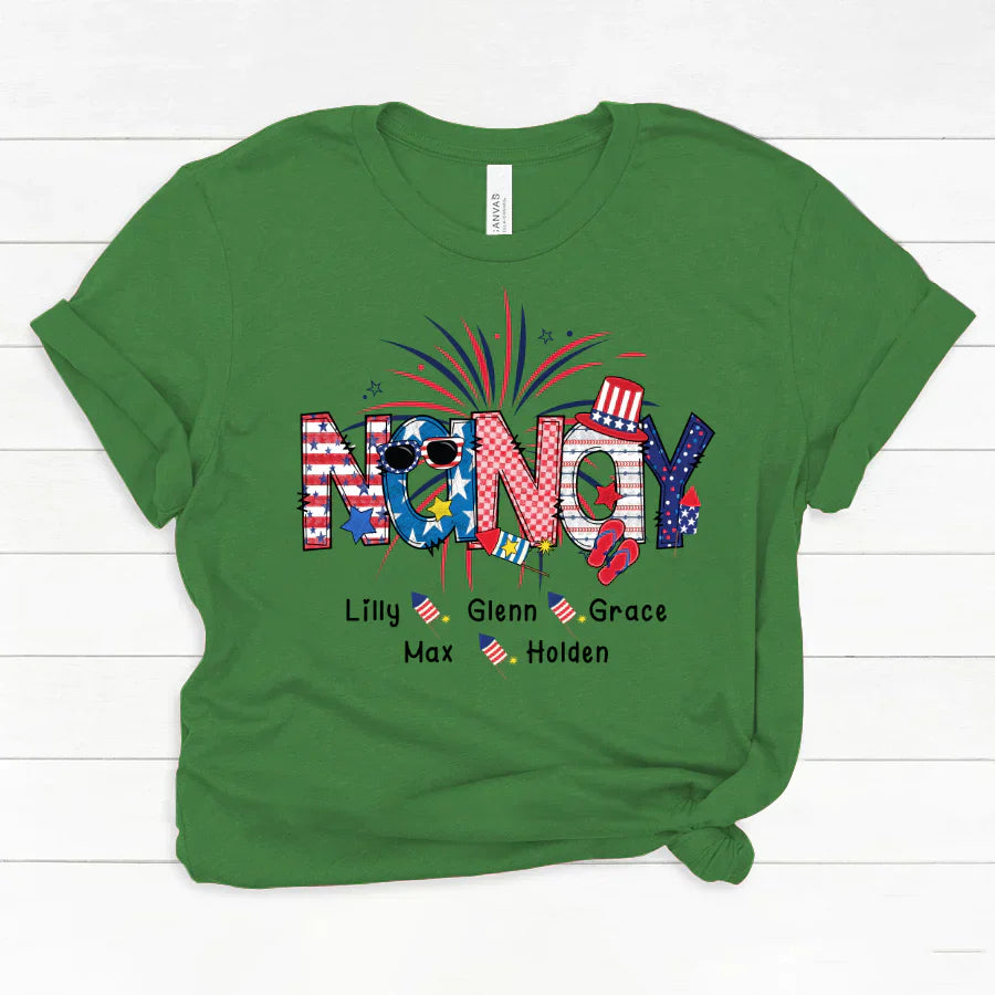 Patriotic Doodle 4th Of July Nanay And Grandkid CTH01 Classic Canvas