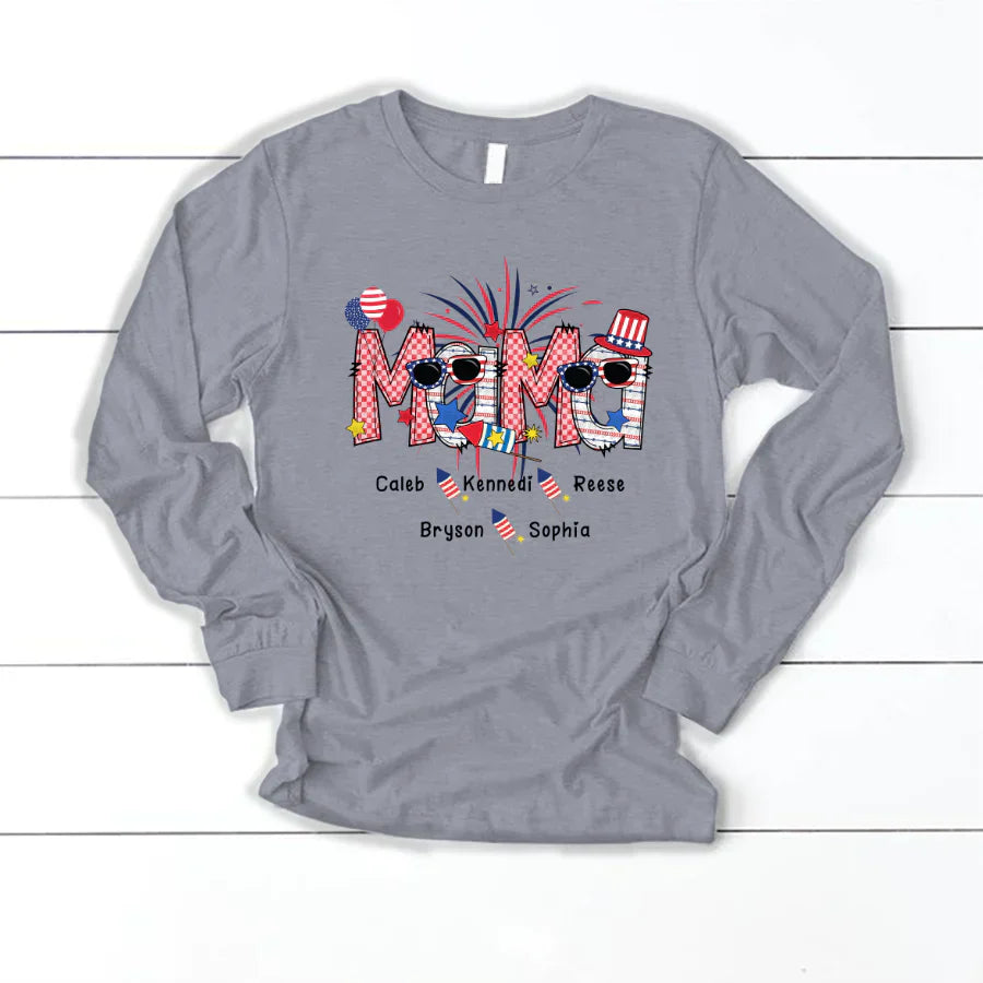 Patriotic Doodle 4th Of July mama And Grandkid CTH01 Longsleeve