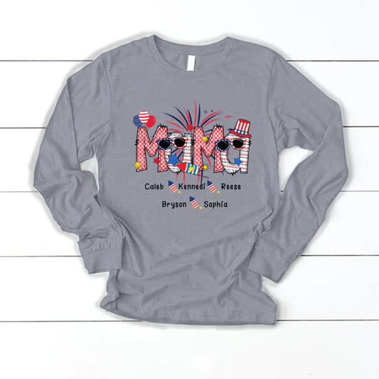 Patriotic Doodle 4th Of July mama And Grandkid CTH01 Longsleeve