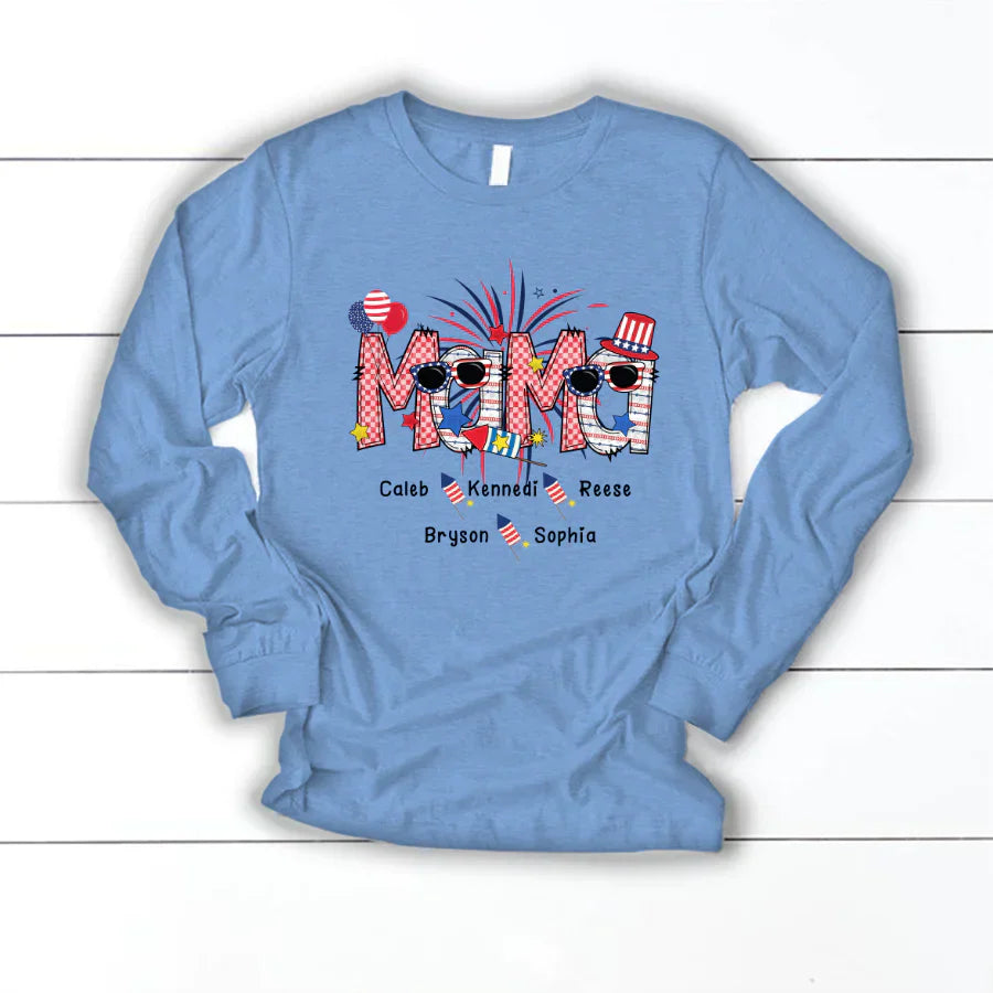 Patriotic Doodle 4th Of July mama And Grandkid CTH01 Longsleeve