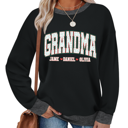 Personalized Grandma and Grandkids Leopard Christmas Gift Shirt