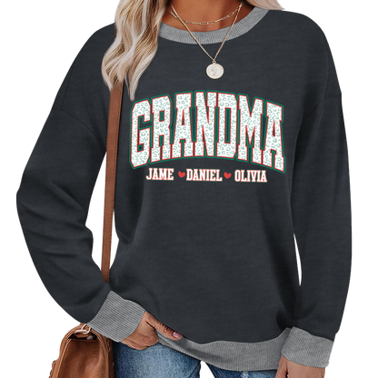 Personalized Grandma and Grandkids Leopard Christmas Gift Shirt