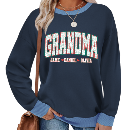 Personalized Grandma and Grandkids Leopard Christmas Gift Shirt