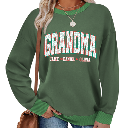Personalized Grandma and Grandkids Leopard Christmas Gift Shirt
